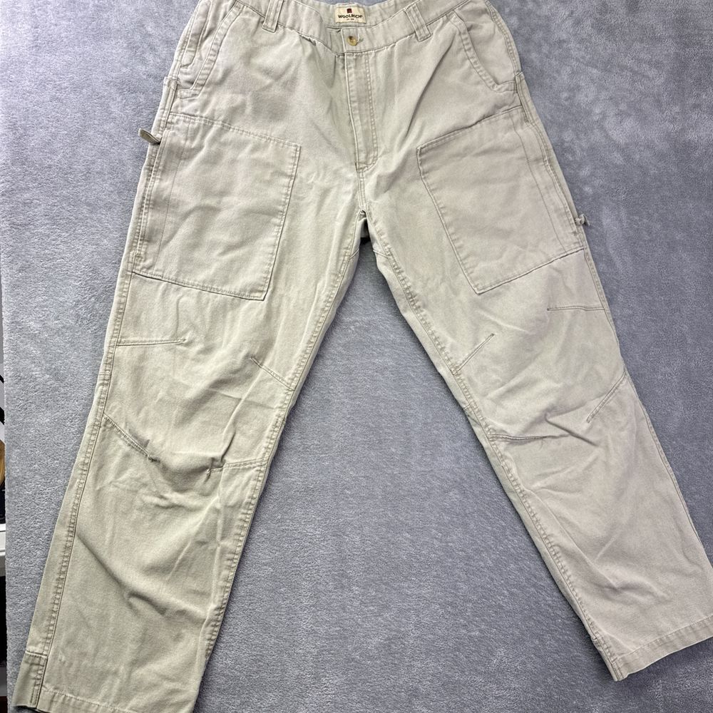 Woolrich Men's Khaki‎ 1537 Size 38 Inseam 32 Side Pockets With Zipper